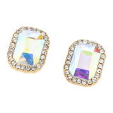 Max 2x Geometric Earrings Alloy Rhinestone Ear Studs Female Charms Jewelry