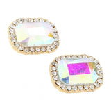 Max 2x Geometric Earrings Alloy Rhinestone Ear Studs Female Charms Jewelry