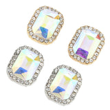 Max 2x Geometric Earrings Alloy Rhinestone Ear Studs Female Charms Jewelry