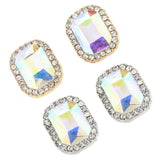 Max 2x Geometric Earrings Alloy Rhinestone Ear Studs Female Charms Jewelry