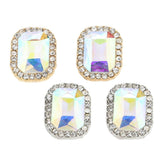 Max 2x Geometric Earrings Alloy Rhinestone Ear Studs Female Charms Jewelry