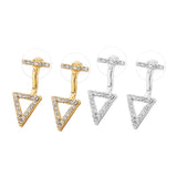 Max 2x Crystal Rhinestone Hollow Triangle Ear Studs Earrings Wedding Jewelry