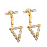 Max 2x Crystal Rhinestone Hollow Triangle Ear Studs Earrings Wedding Jewelry