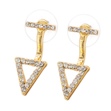 Max 2x Crystal Rhinestone Hollow Triangle Ear Studs Earrings Wedding Jewelry