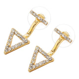 Max 2x Crystal Rhinestone Hollow Triangle Ear Studs Earrings Wedding Jewelry