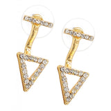 Max 2x Crystal Rhinestone Hollow Triangle Ear Studs Earrings Wedding Jewelry