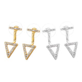 Max 2x Crystal Rhinestone Hollow Triangle Ear Studs Earrings Wedding Jewelry