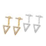 Max 2x Crystal Rhinestone Hollow Triangle Ear Studs Earrings Wedding Jewelry