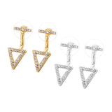 Max 2x Crystal Rhinestone Hollow Triangle Ear Studs Earrings Wedding Jewelry