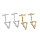 Max 2x Crystal Rhinestone Hollow Triangle Ear Studs Earrings Wedding Jewelry