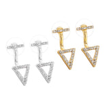 Max 2x Crystal Rhinestone Hollow Triangle Ear Studs Earrings Wedding Jewelry