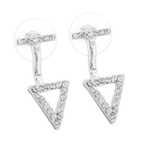 Max Dangle Earrings Women Alloy Rhinestone Triangle Hollow Ear Studs Drop Silver