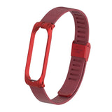 Max Stainless Steel Wrist Straps Band Accessories for Xiaomi Mi Band 3/4 Red
