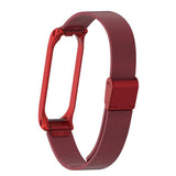 Max Stainless Steel Wrist Straps Band Accessories for Xiaomi Mi Band 3/4 Red