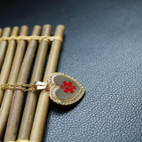 Max Heart Shaped Medical Alert ID EMT Necklace Pendant Men 50cm Decorative Chain