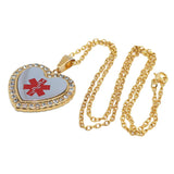 Max Heart Shaped Medical Alert ID EMT Necklace Pendant Men 50cm Decorative Chain