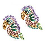 Max 1 Pair Fashion Women Girls Ear Stud Jewelry Bird Shape Earrings Purple