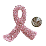 Max Pink Enamel Breast Cancer Awareness Charity Ribbon Brooches Pins
