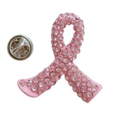 Max Pink Enamel Breast Cancer Awareness Charity Ribbon Brooches Pins