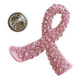 Max Pink Enamel Breast Cancer Awareness Charity Ribbon Brooches Pins