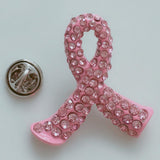 Max Pink Enamel Breast Cancer Awareness Charity Ribbon Brooches Pins