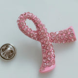 Max Pink Enamel Breast Cancer Awareness Charity Ribbon Brooches Pins