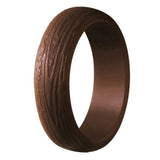 Max 10-Pack Unisex Bark Texture Silicone Wedding Bands Rings 5.7mm Wide Size 10