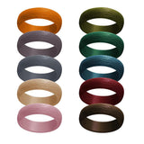 Max 10-Pack Unisex Bark Texture Silicone Wedding Bands Rings 5.7mm Wide Size 10