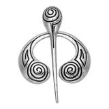 Max Viking Norse Fibula Brooch Cloak Pin Buckle Medieval Jewelry Antique Silver