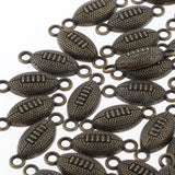 Max 50Pcs Alloy Rugby Connectors Charms for Jewelry Making Antique Bronze