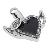 Max Diamante Stainless Steel Pet Urn Pendants Ash Holder Keepsake Heart Pendants