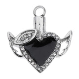 Max Diamante Stainless Steel Pet Urn Pendants Ash Holder Keepsake Heart Pendants