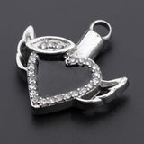 Max Diamante Stainless Steel Pet Urn Pendants Ash Holder Keepsake Heart Pendants