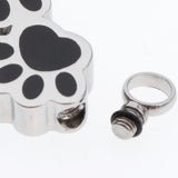 Max Bear Paw Shape Stainless Steel Pet Urn Pendants Ash Holder Keepsake Pendants