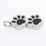 Max Bear Paw Shape Stainless Steel Pet Urn Pendants Ash Holder Keepsake Pendants