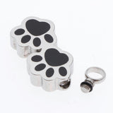 Max Bear Paw Shape Stainless Steel Pet Urn Pendants Ash Holder Keepsake Pendants