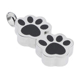 Max Bear Paw Shape Stainless Steel Pet Urn Pendants Ash Holder Keepsake Pendants
