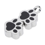 Max Bear Paw Shape Stainless Steel Pet Urn Pendants Ash Holder Keepsake Pendants