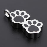 Max Bear Paw Shape Stainless Steel Pet Urn Pendants Ash Holder Keepsake Pendants