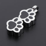 Max Bear Paw Shape Stainless Steel Pet Urn Pendants Ash Holder Keepsake Pendants
