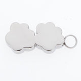 Max Bear Paw Shape Stainless Steel Pet Urn Pendants Ash Holder Keepsake Pendants