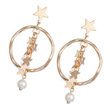 Max Maxb 1pair Ear Hook Earring Star Ear Stud Women Show Girl Christmas Mother's Day