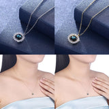 Max Fashion Women Crystal Blue Pendant Lady Necklace Girl Jewelry blue platinum