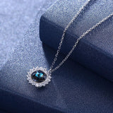 Max Fashion Women Crystal Blue Pendant Lady Necklace Girl Jewelry blue platinum