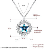 Max Fashion Women Crystal Blue Pendant Lady Necklace Girl Jewelry blue platinum