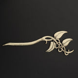 Max Fashion Women Celtic Knot Hair Pin Fork Leaf bronze