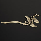 Max Fashion Women Celtic Knot Hair Pin Fork Leaf bronze