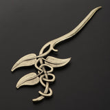 Max Fashion Women Celtic Knot Hair Pin Fork Leaf bronze