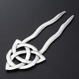 Max Fashion Women Celtic Knot Hair Pin Fork Celtic knot dark silver