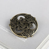 Max Norse Medieval Viking Brooch Shawl Coat Cloak Pin Vintage Jewelry  Gold